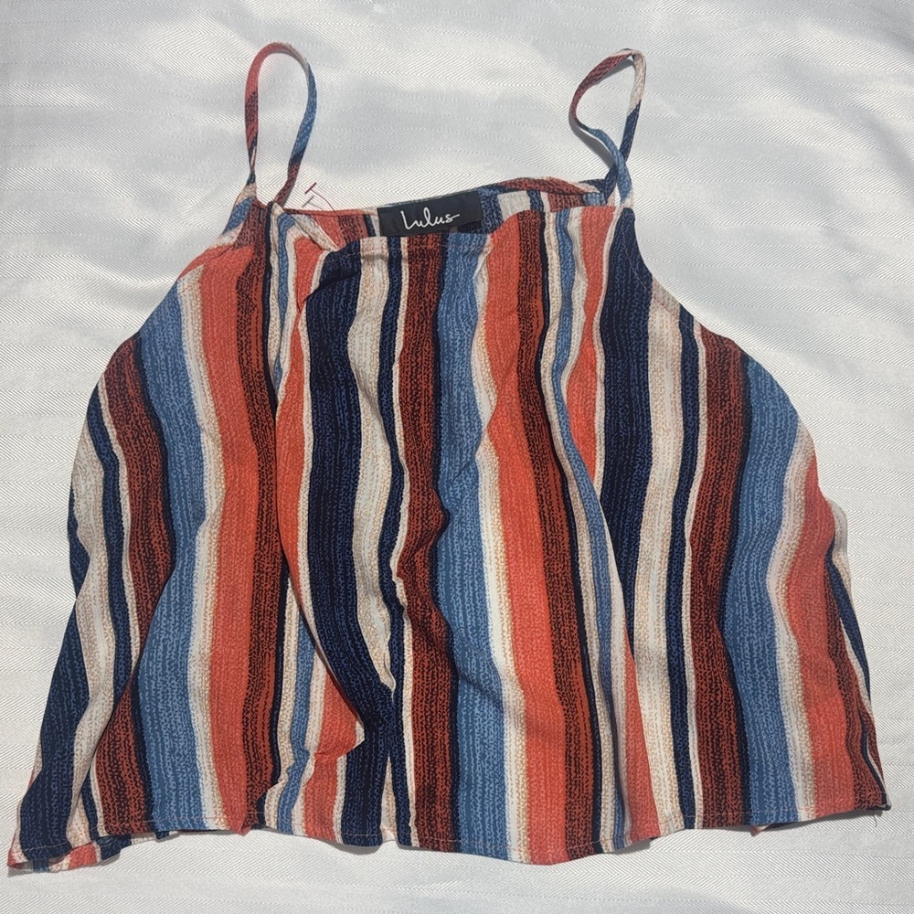 Lulu's Multicolor Vertical Stripe Spaghetti Strap Cami